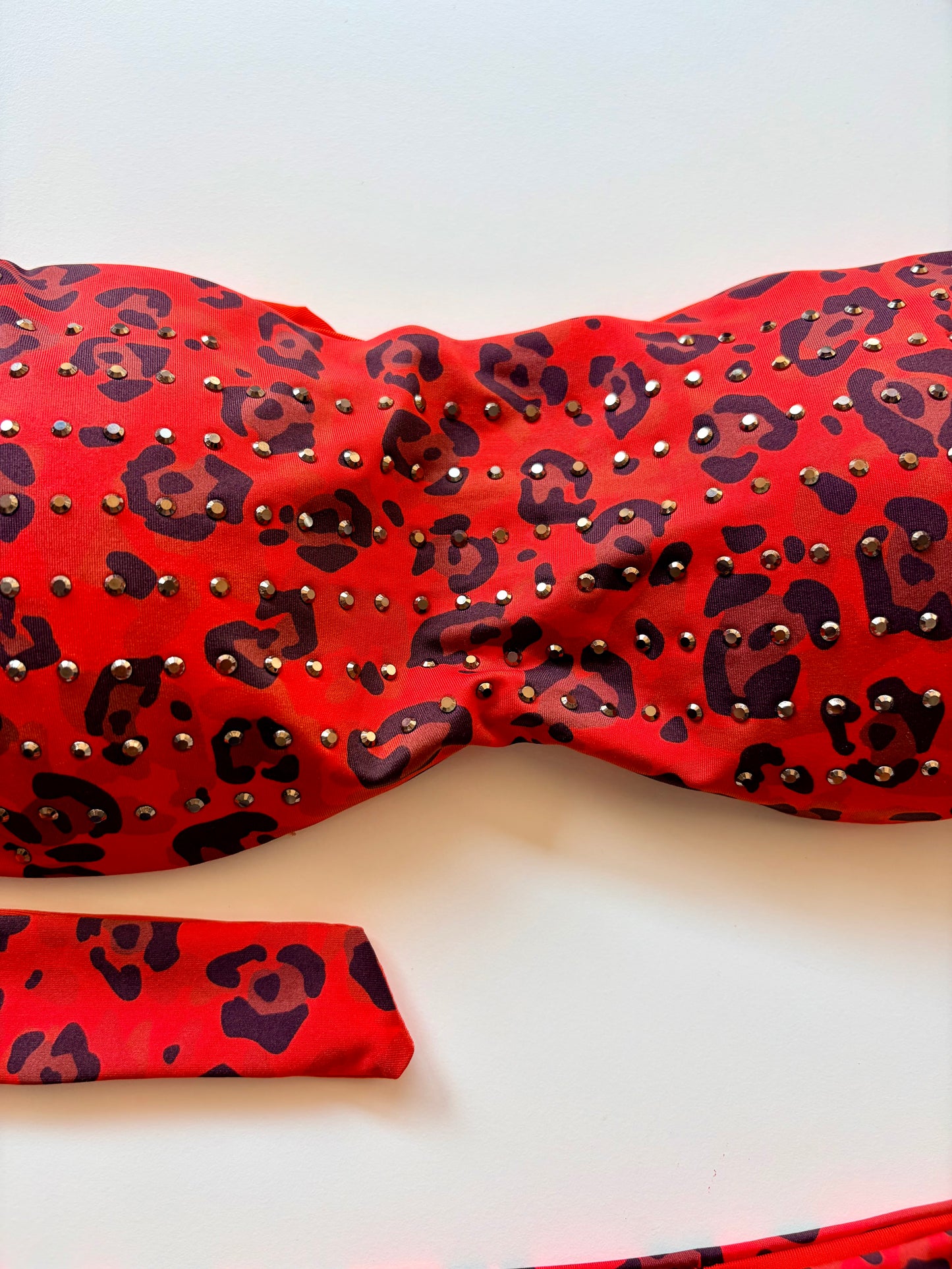 Fascia Costume Leopardata Con Brillantini Vacanze Italiane Rosso ULTIME TAGLIE PRONTA CONSEGNA