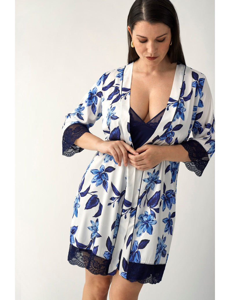 Vestaglia Raso Marino LN6384 ULTIME TAGLIE PRONTA CONSEGNA