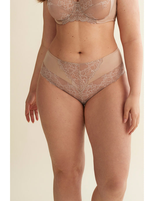 Slip A Vita Alta Leggermente Contenitivo In Pizzo Retro Taglio Laser L5742 ULTIME TAGLIE PRONTA CONSEGNA
