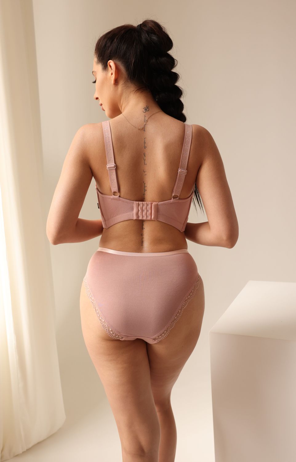 Marcella Slip a Vita Alta Cotone Powder