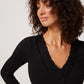 Body A Maniche Lunghe Cotone Felpato  Nero 70013