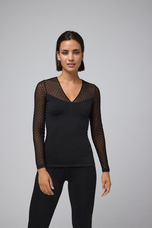 T-Shirt A Maniche Lunghe Termica Nera 70021