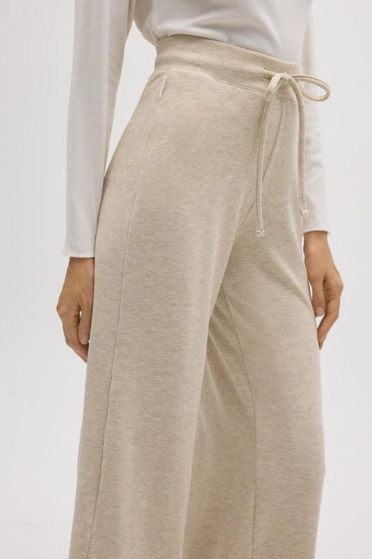 Pantaloni A Vita Alta Felpati Melange Sand 70672