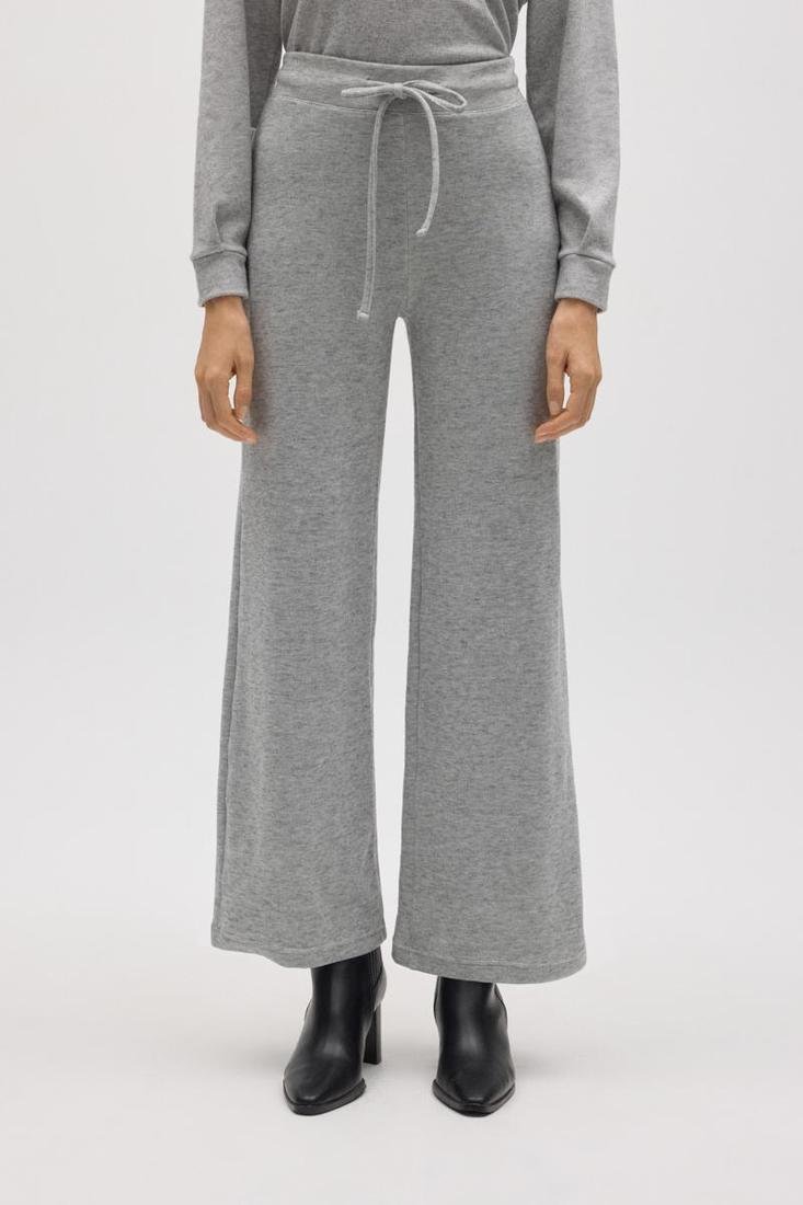 Pantaloni A Vita Alta Felpati Gris Melange 70672