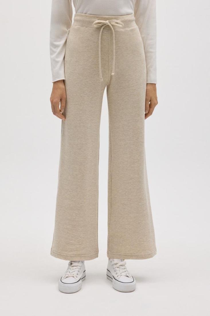 Pantaloni A Vita Alta Felpati Melange Sand 70672