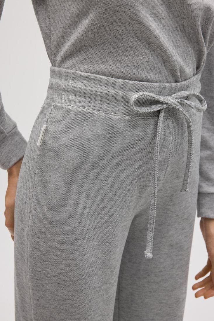 Pantaloni A Vita Alta Felpati Gris Melange 70672