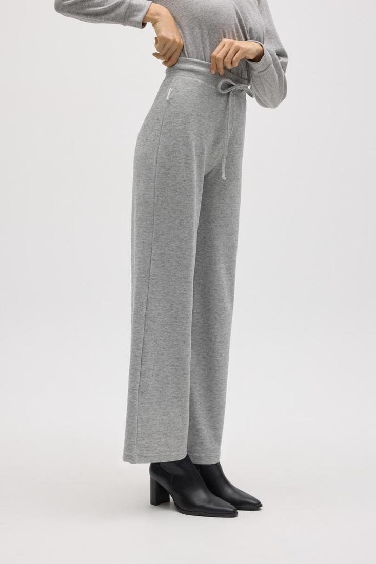 Pantaloni A Vita Alta Felpati Gris Melange 70672