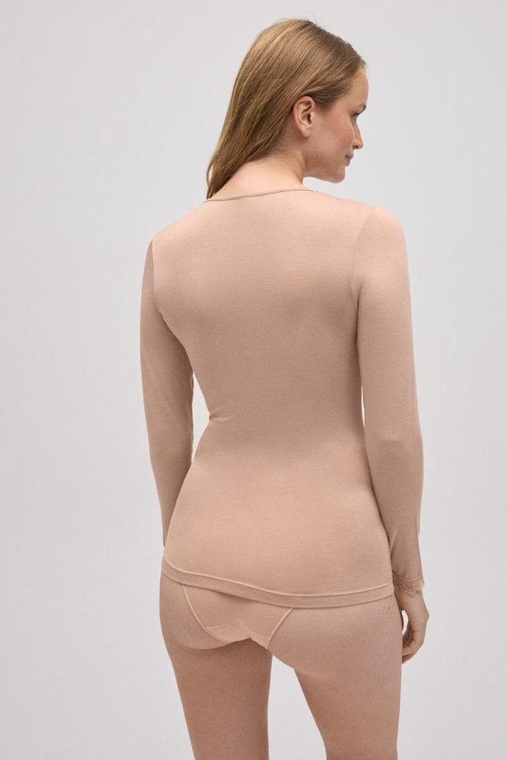 T-Shirt A Maniche Lunghe In Bamboo Nude 19458