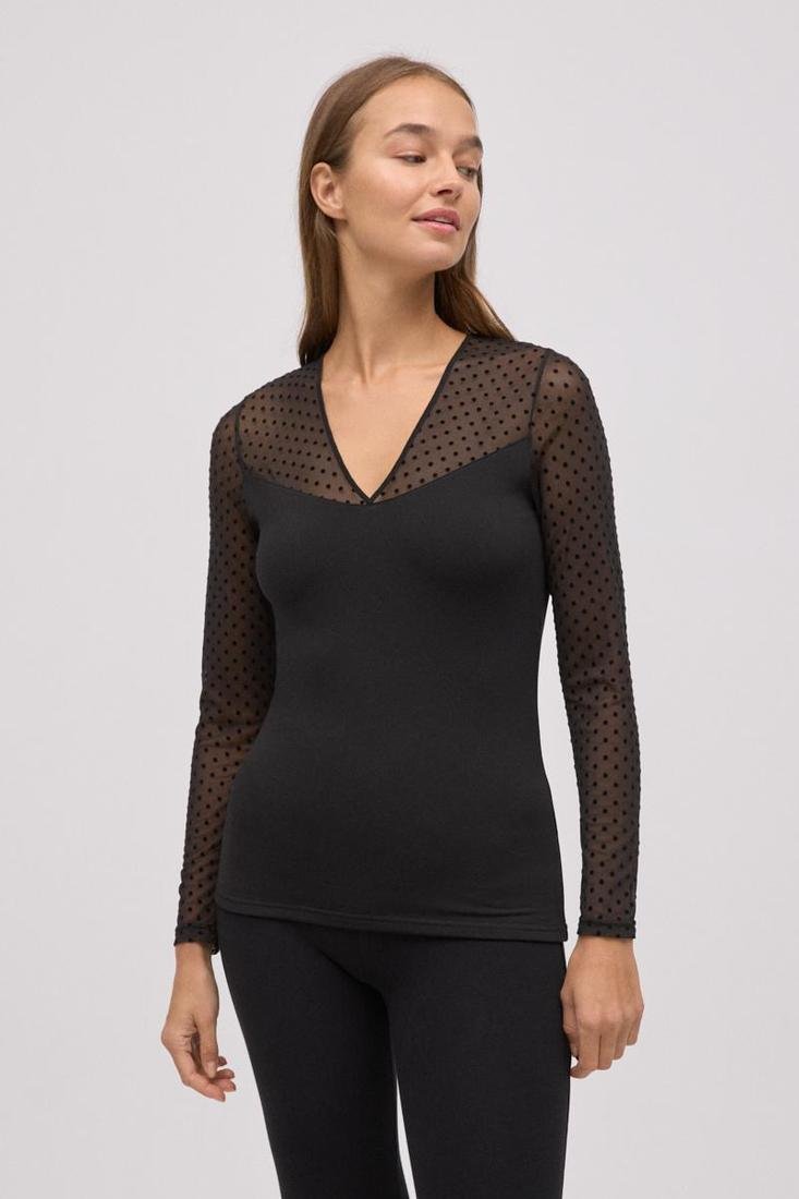 T-Shirt A Maniche Lunghe Termica Nera 70021