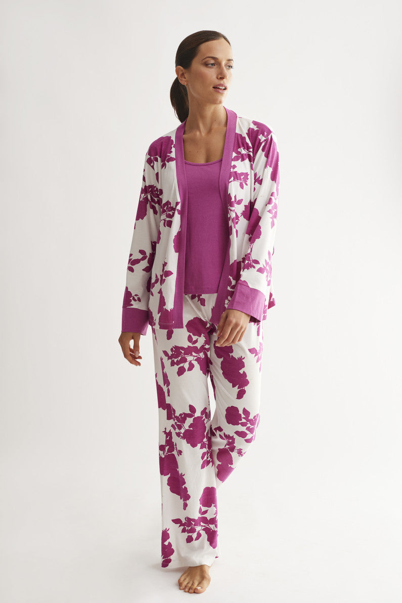 Pigiama 3 Pezzi: canottiera-kimono -pantalone N16023