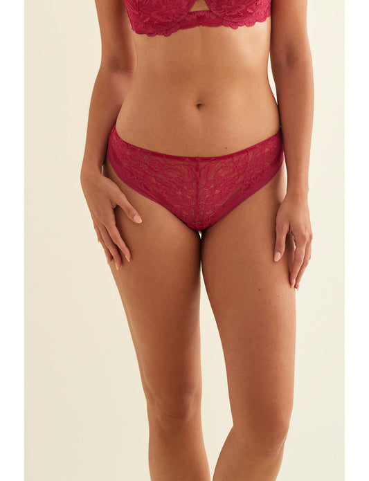Tanga A Vita Media Con Ricami Floreali L5883