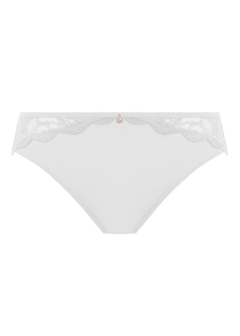 Slip Reflect Vita Midi con Pizzo e Microfibra Taglio Laser Bianco