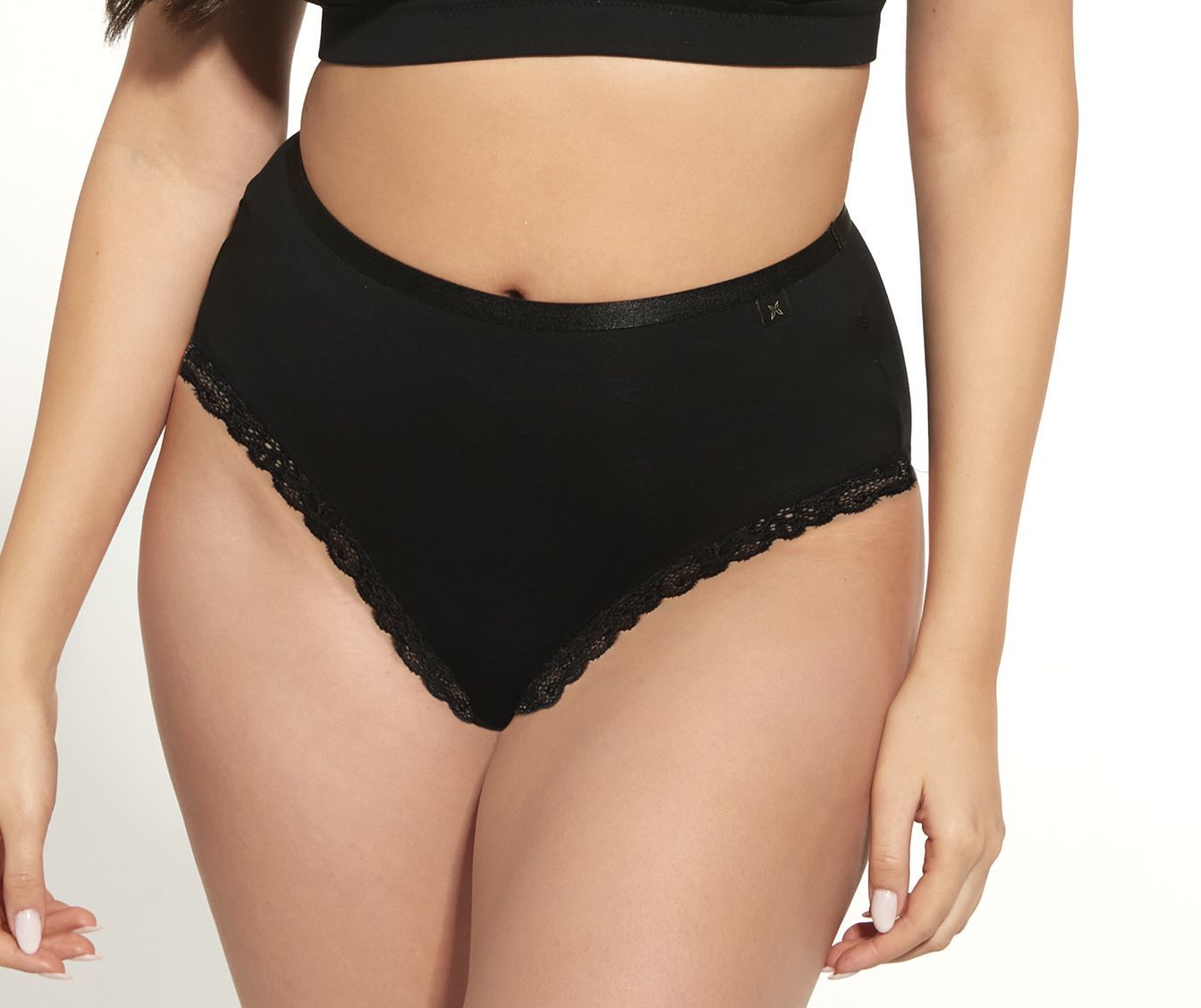 Marcella Slip a Vita Alta Cotone Black