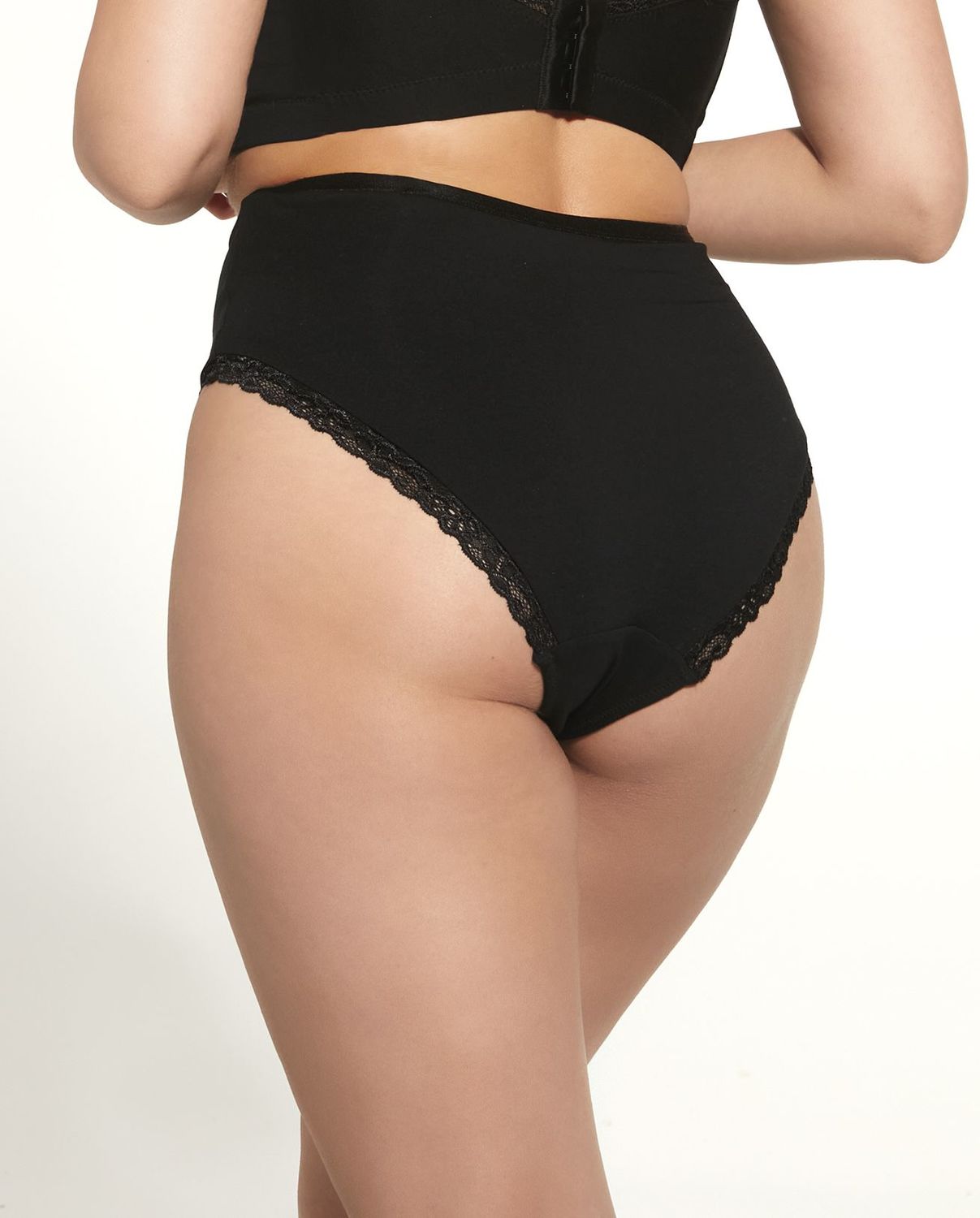 Marcella Slip a Vita Alta Cotone Black