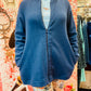 Giacca in pile blu con zip e tasche