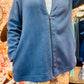 Giacca in pile blu con zip e tasche