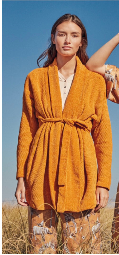 Vestaglia in pile con cordone mostarda 1932