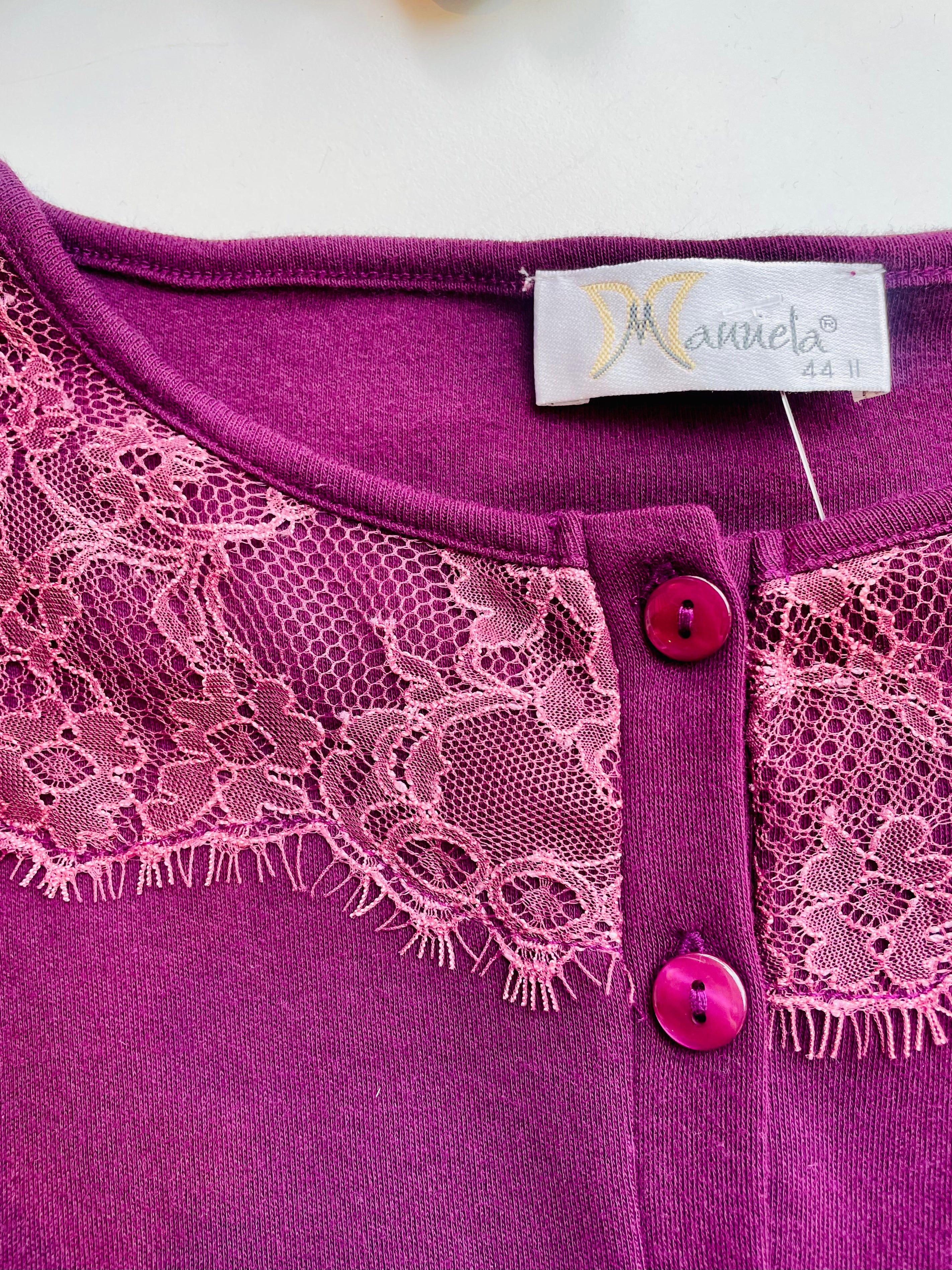 Pigiama cotone con dettagli in pizzo MANUELA