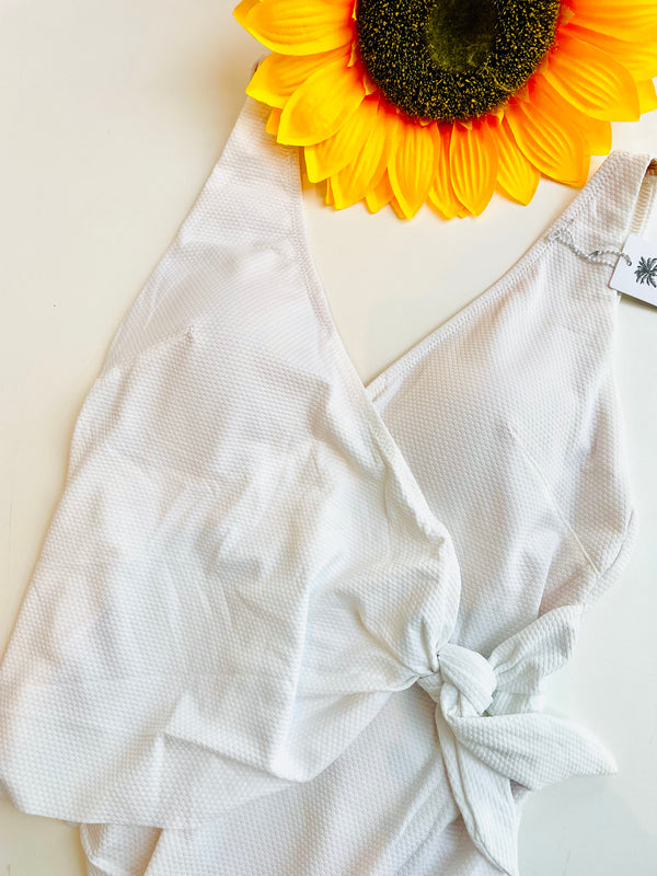 Costume intero bianco scollo a V