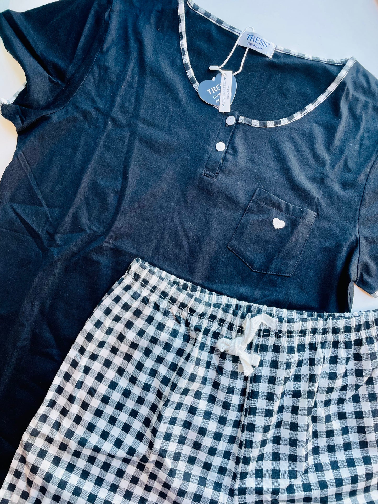 Pigiama T-shirt + pantaloncino quadri