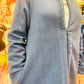 Giacca in pile blu con zip e tasche