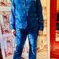 Pigiama taglio maschile raso blu 1933