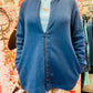 Giacca in pile blu con zip e tasche