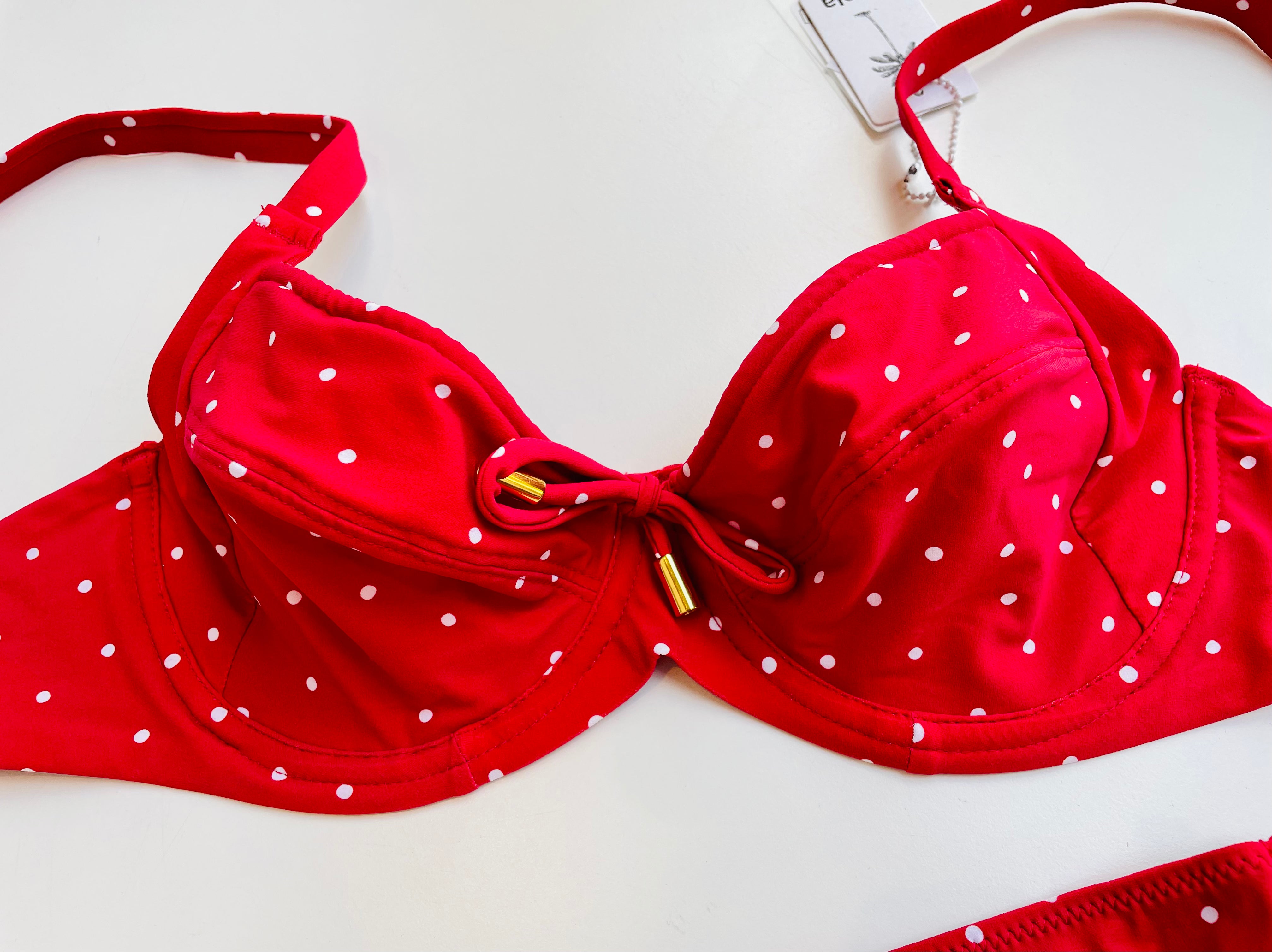 Costume due pezzi Rosso pois GISELA