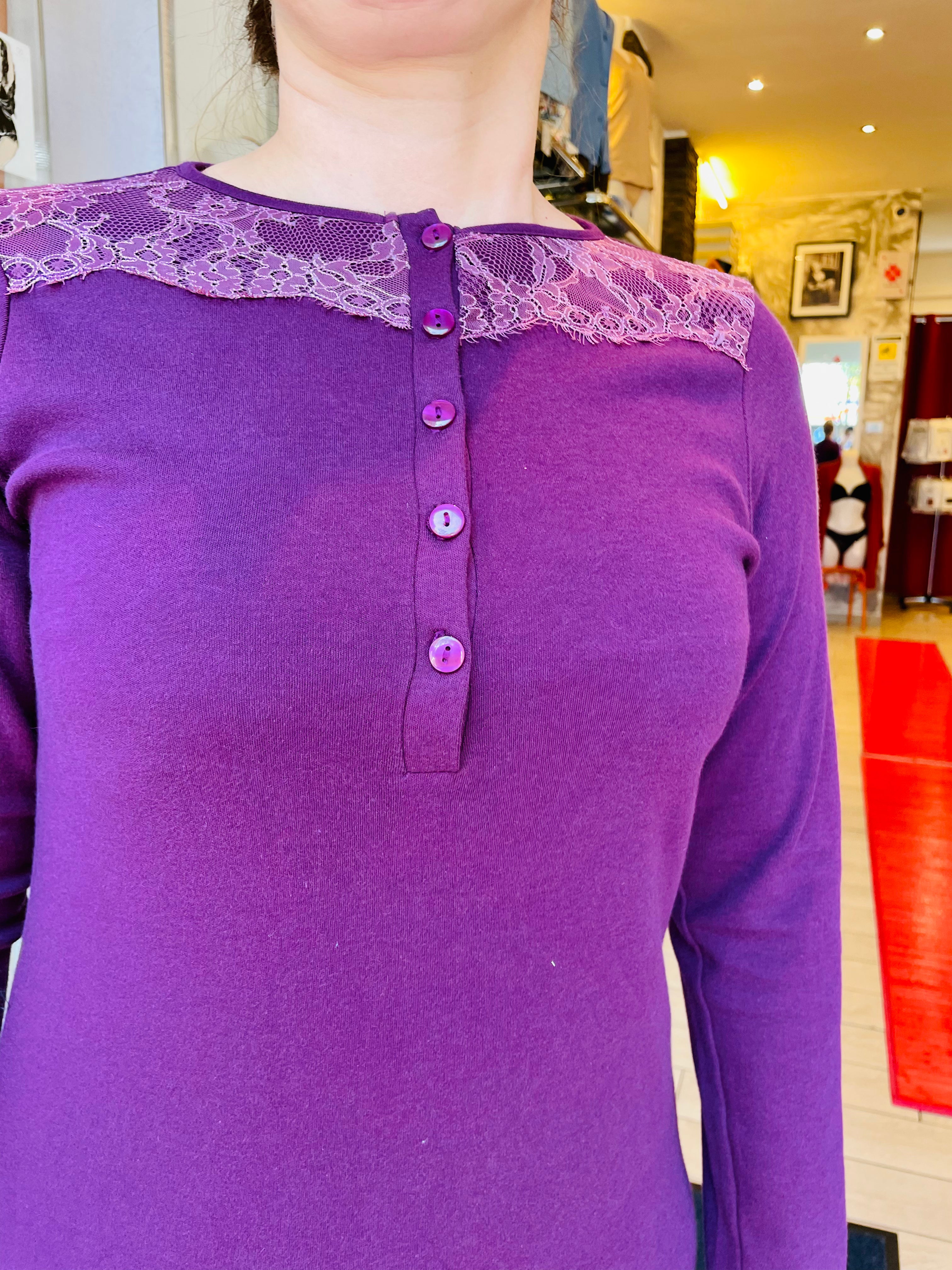 Camicia da notte lunga in cotone Made In Italy Taglie fino alla 54!